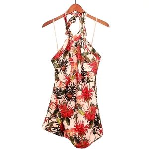 Cynthia Steffe Monte Halter Neck Floral Printed Crepe Sleeveless Dress Size 0